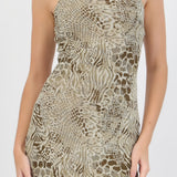 Vestido maxi animal print