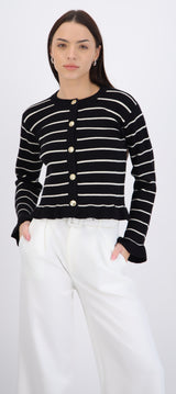 Cardigan rayas detalle olan