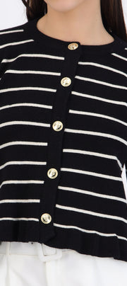Cardigan rayas detalle olan