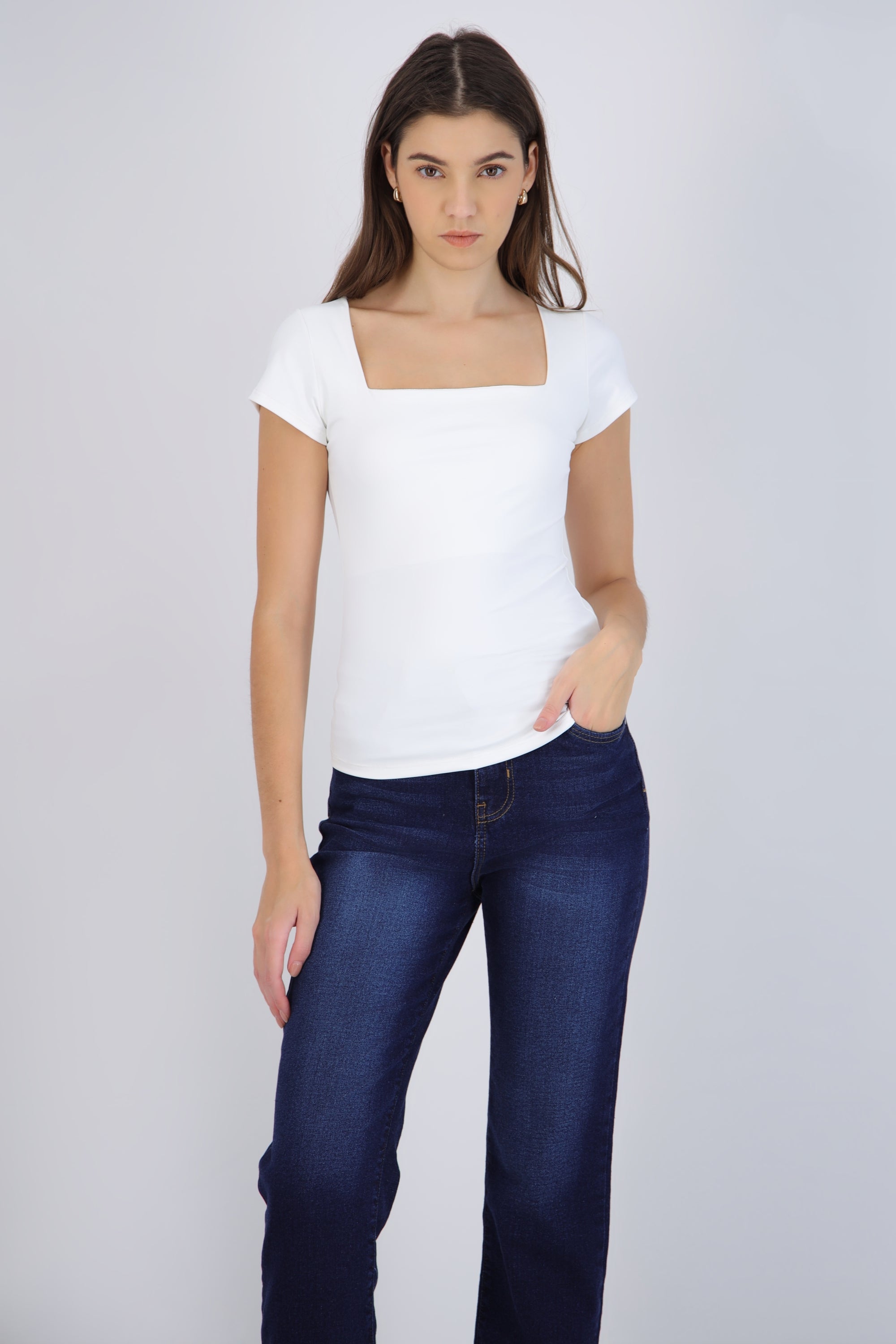 Top escote cuadrado largo