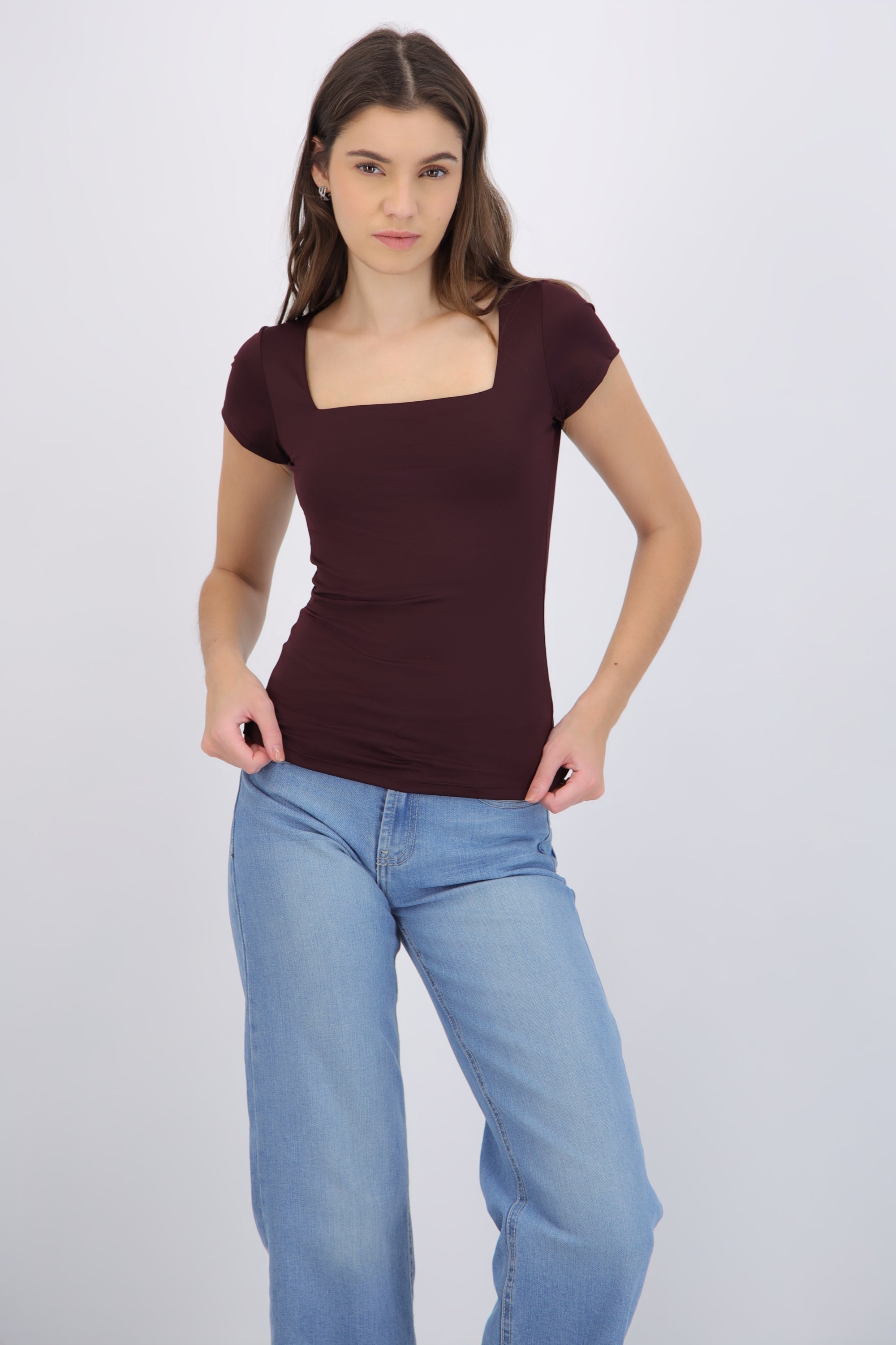 Top escote cuadrado largo