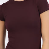 Body escote scoop manga corta