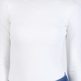 Body escote scoop manga larga