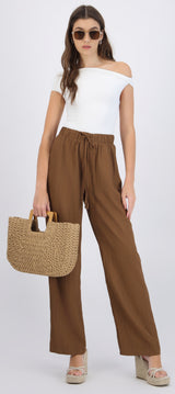 Pantalón con textura wide leg