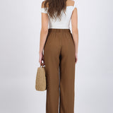 Pantalón con textura wide leg