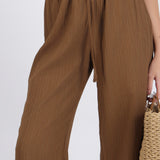 Pantalón con textura wide leg