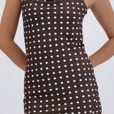 Vestido polka dots maxi de satin