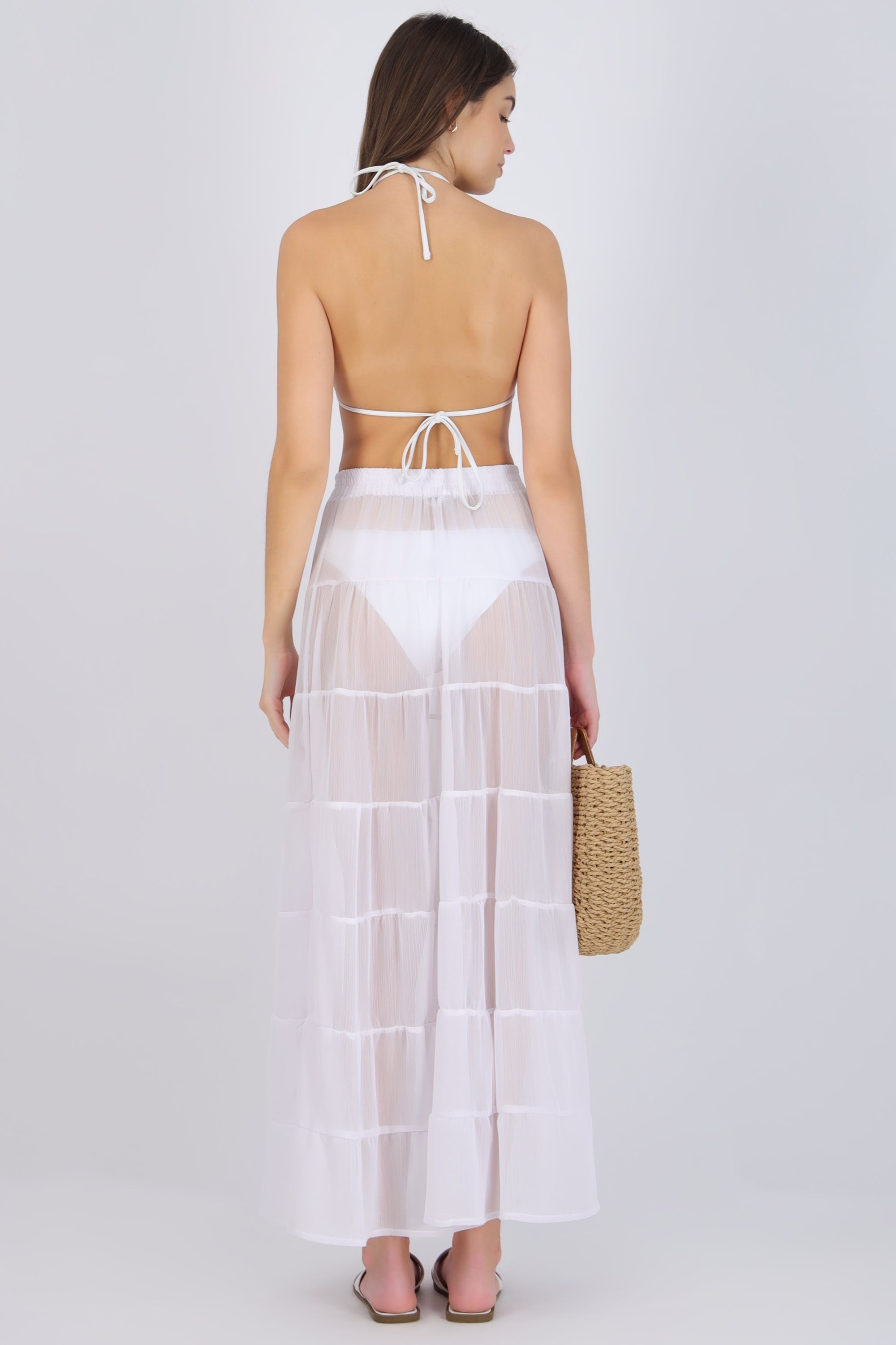Falda maxi ligera cortes