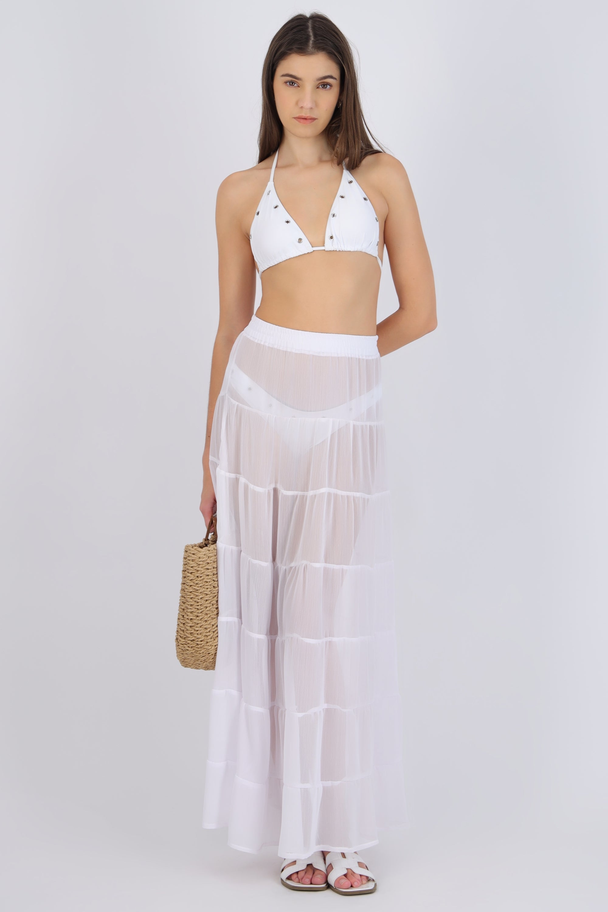 Falda maxi ligera cortes