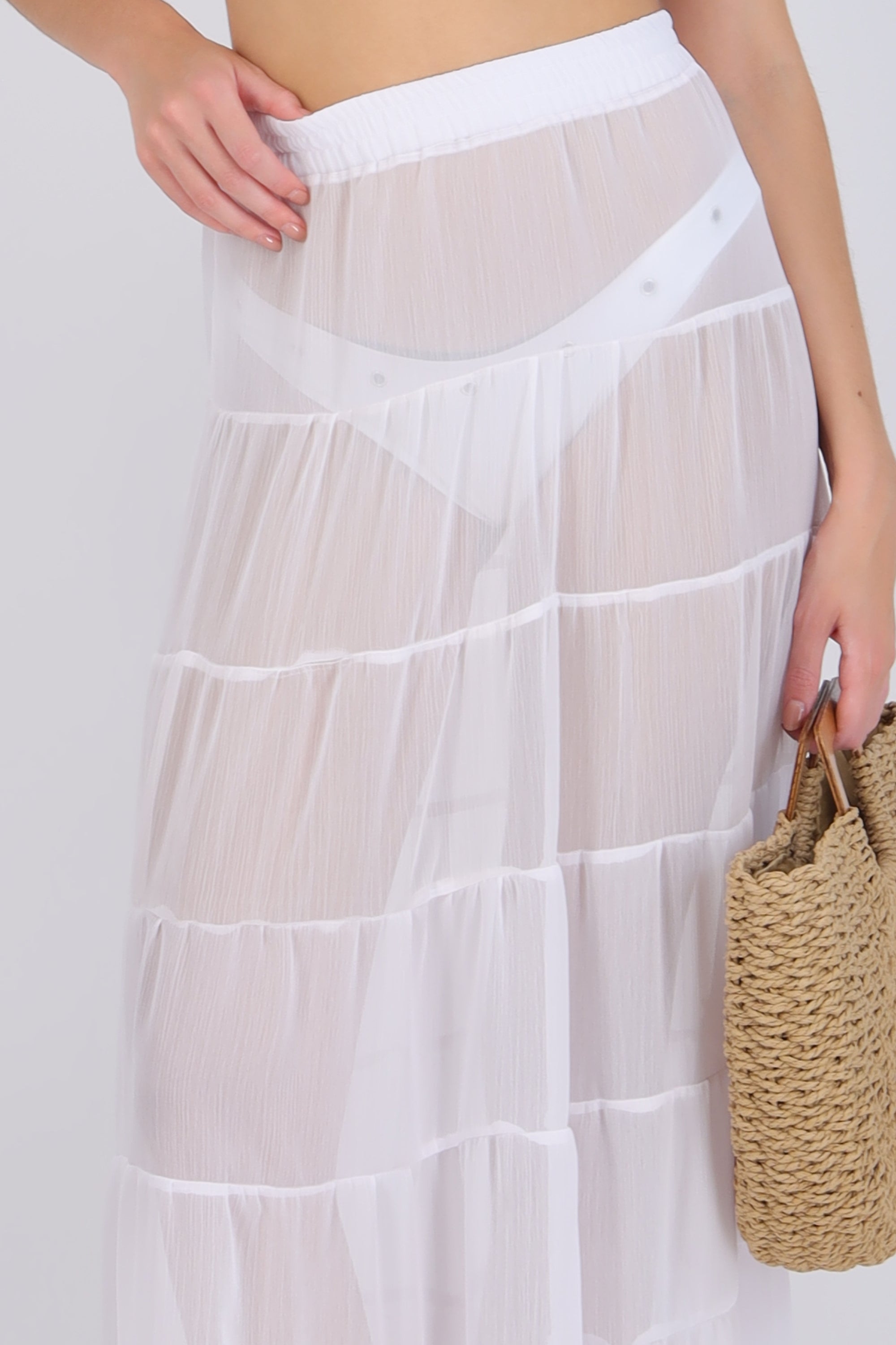Falda maxi ligera cortes