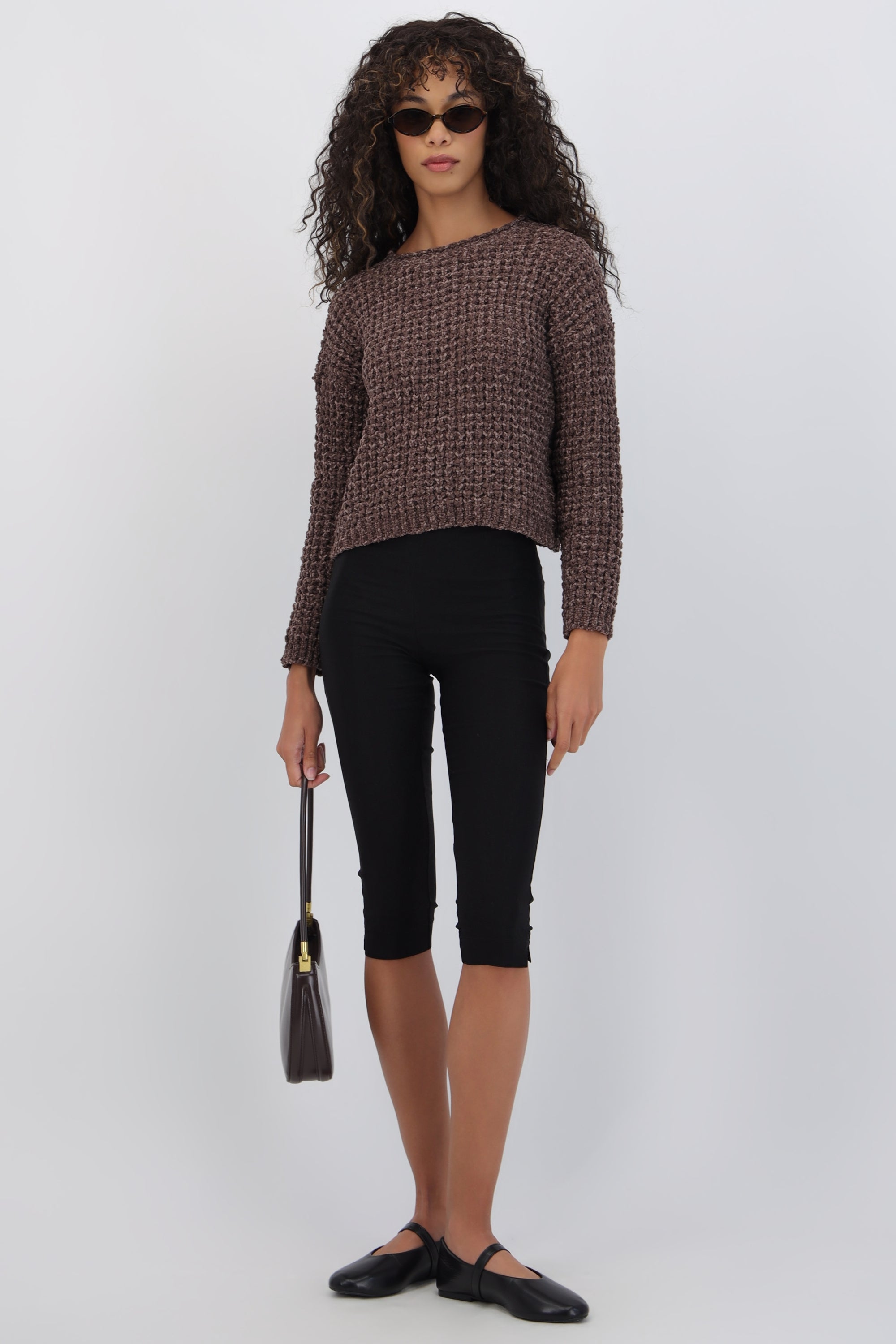 Pantalón capri liso