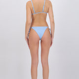 Bikini estampado cuadros moño frontal