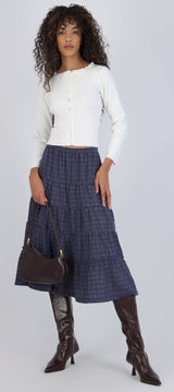 Falda maxi cuadros