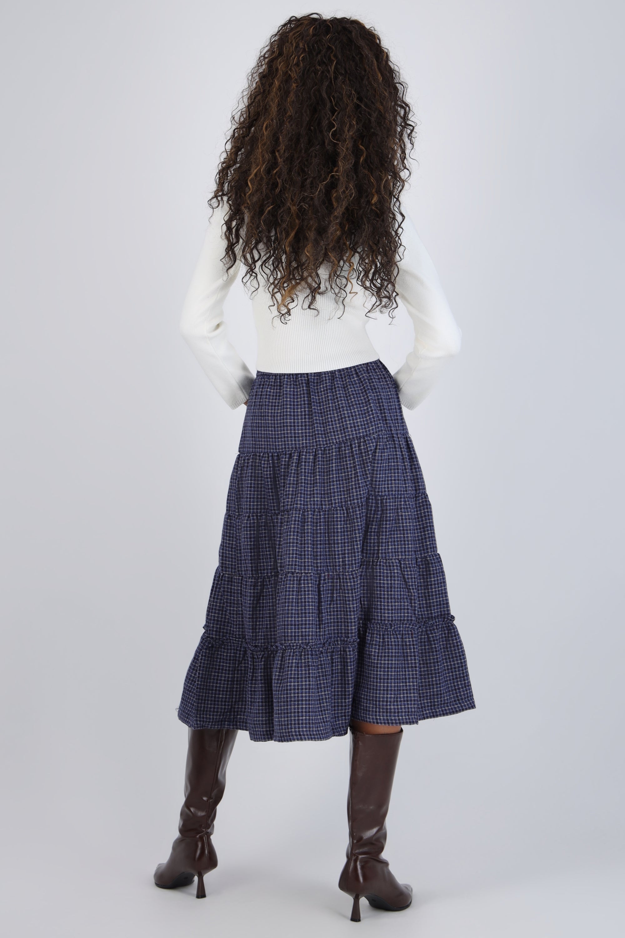 Falda maxi cuadros