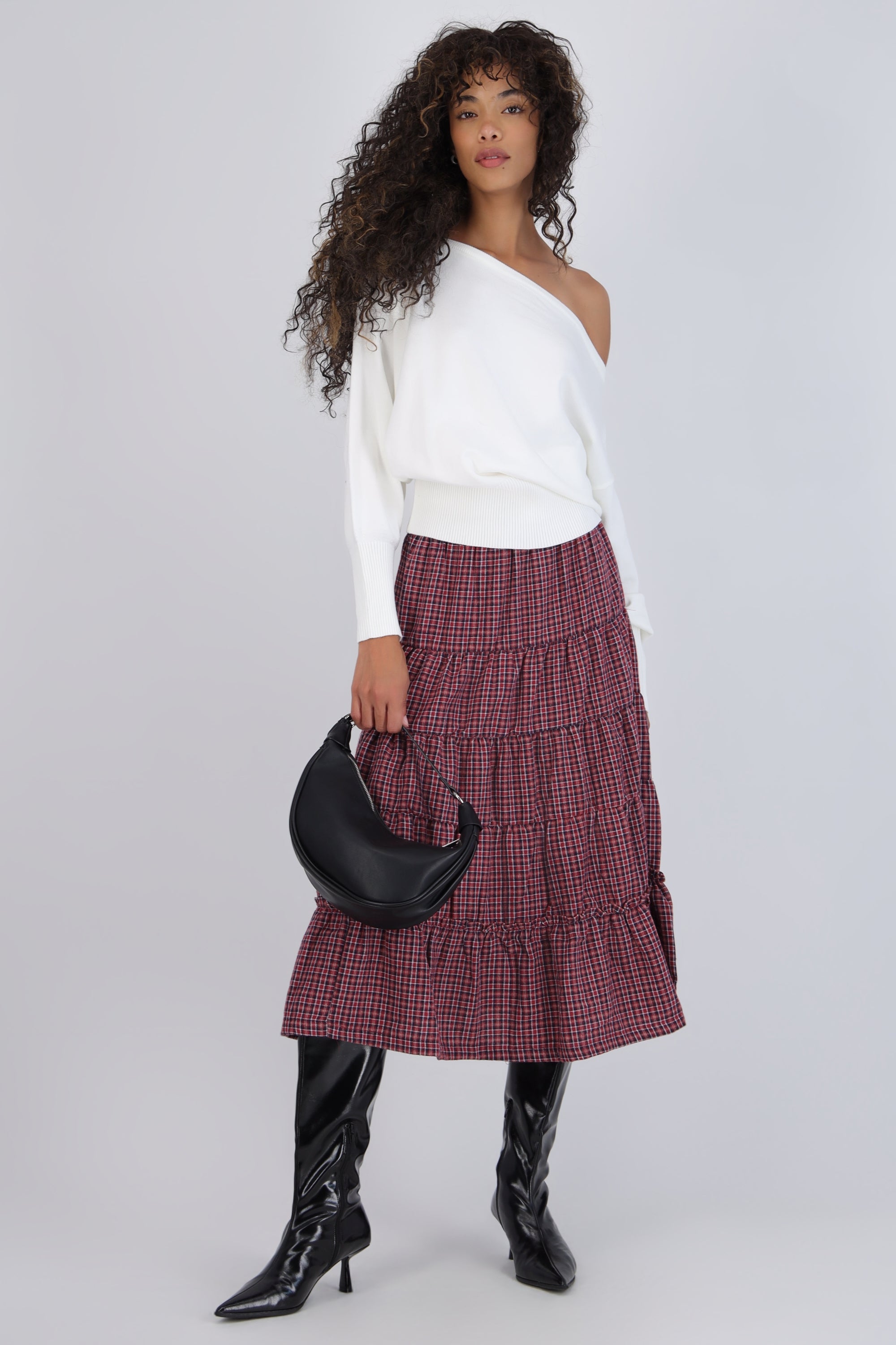 Falda maxi cuadros
