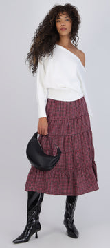 Falda maxi cuadros