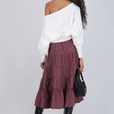 Falda maxi cuadros
