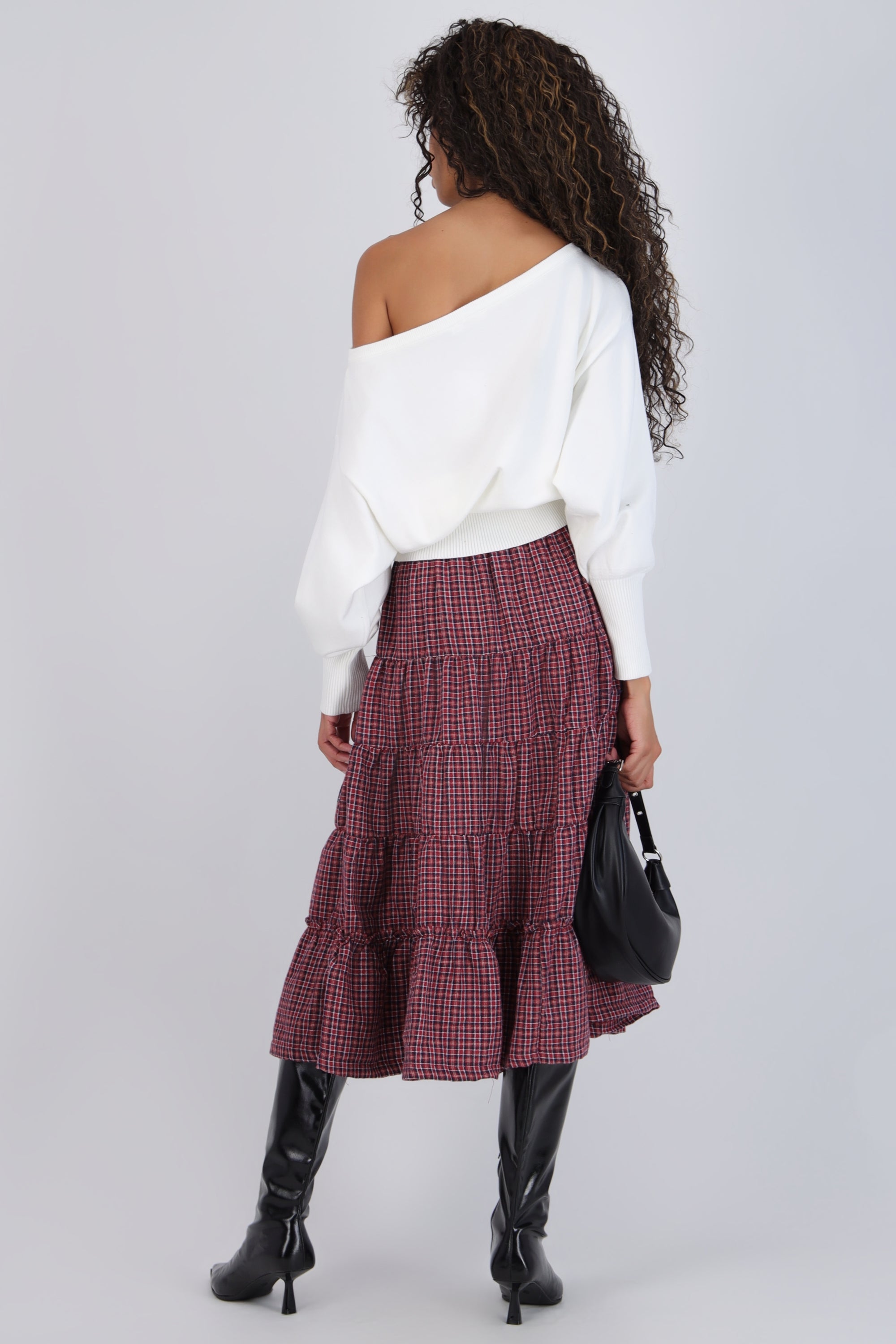 Falda maxi cuadros