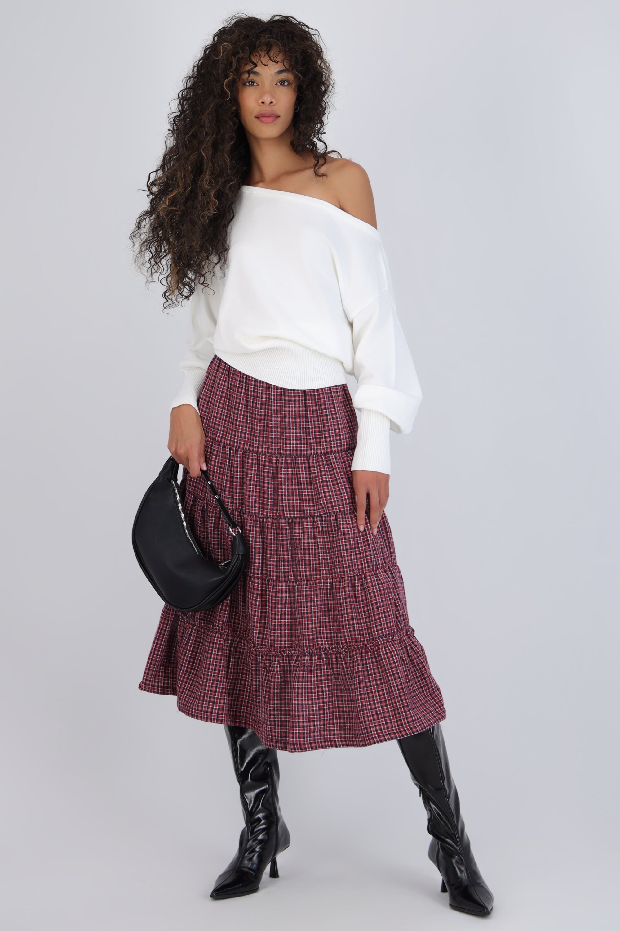 Falda maxi cuadros