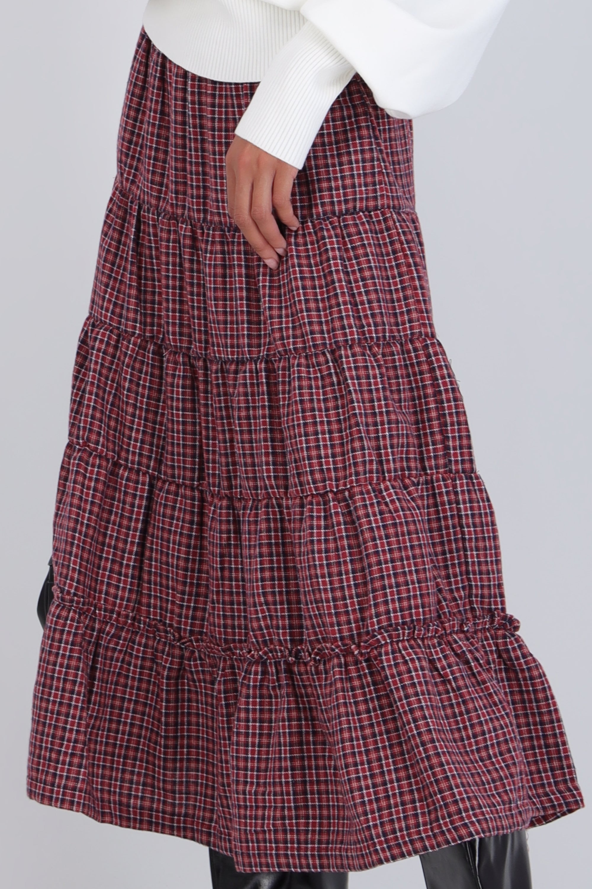 Falda maxi cuadros