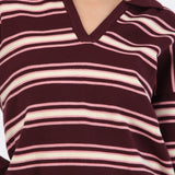 Suéter cuello rolo rayas