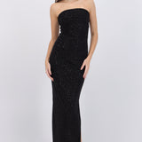 Vestido maxi detalle brillos