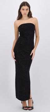 Vestido maxi detalle brillos