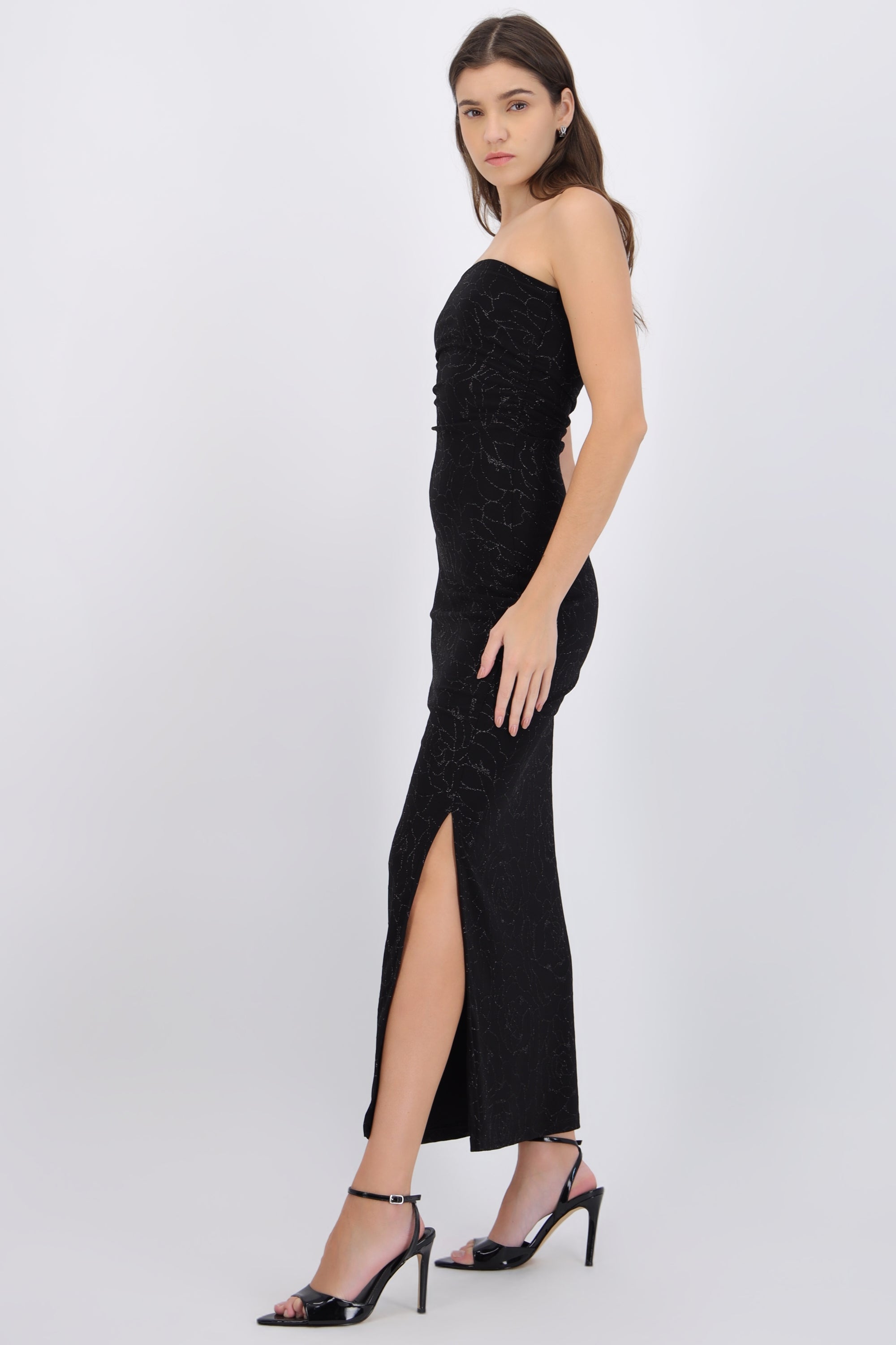 Vestido maxi detalle brillos