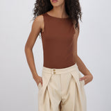 Bodysuit cuello redondo sin manga