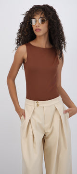 Bodysuit cuello redondo sin manga