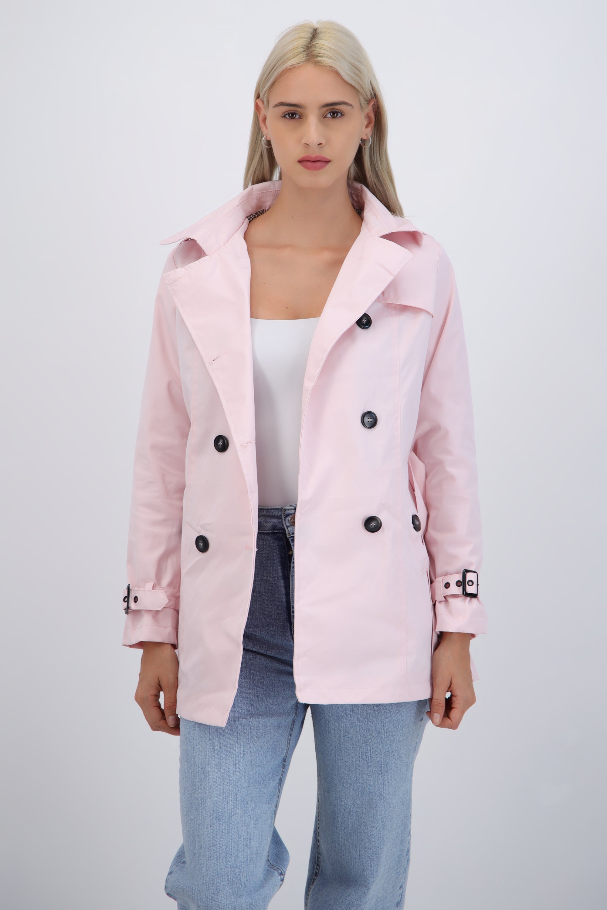 Trench con botones detalle mini cuadro