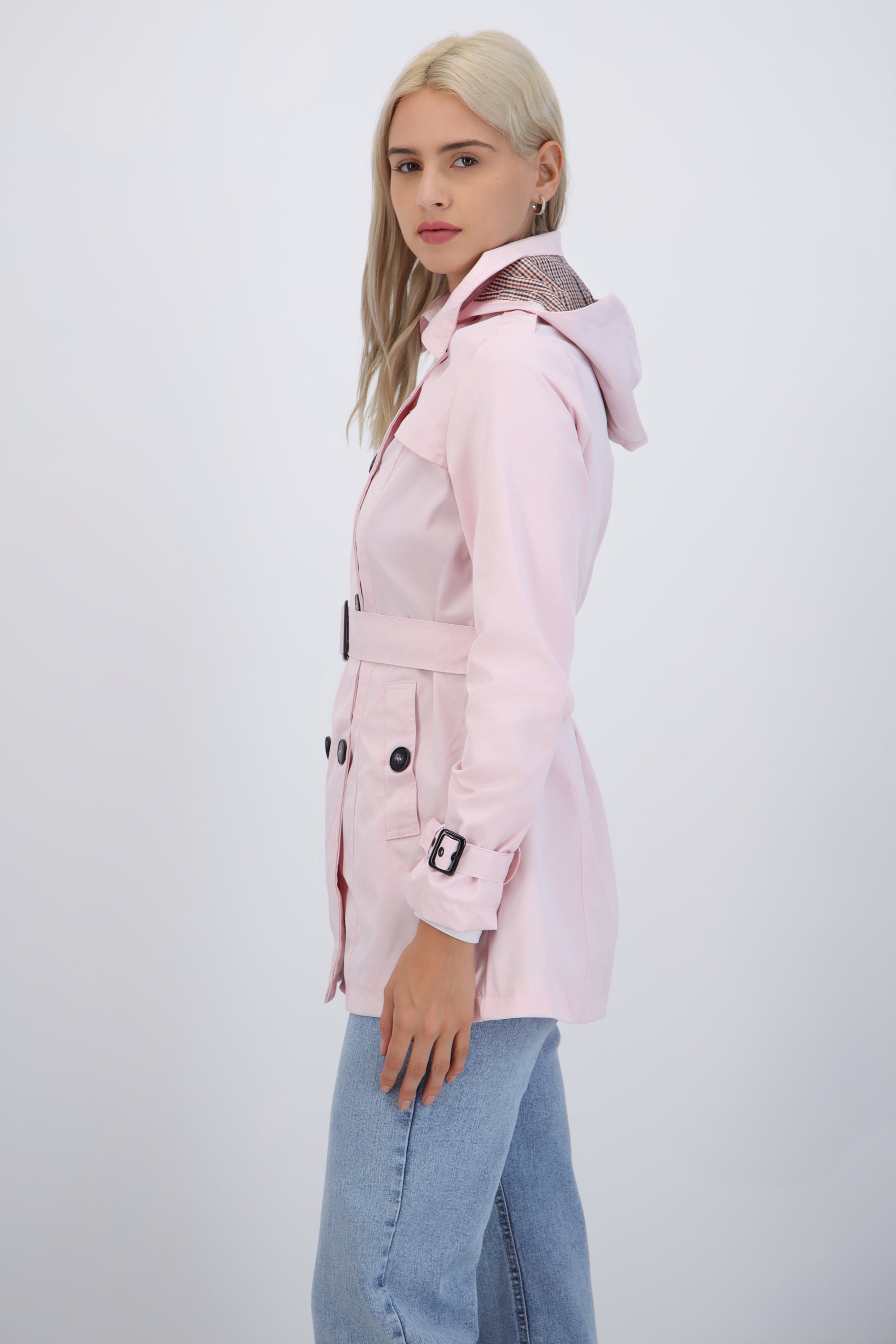 Trench con botones detalle mini cuadro