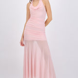 Vestido halter mesh