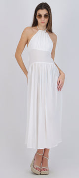 Vestido maxi halter nudo espalda