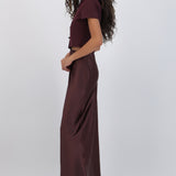 Falda maxi satinada