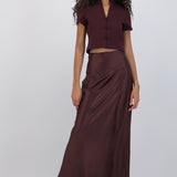 Falda maxi satinada