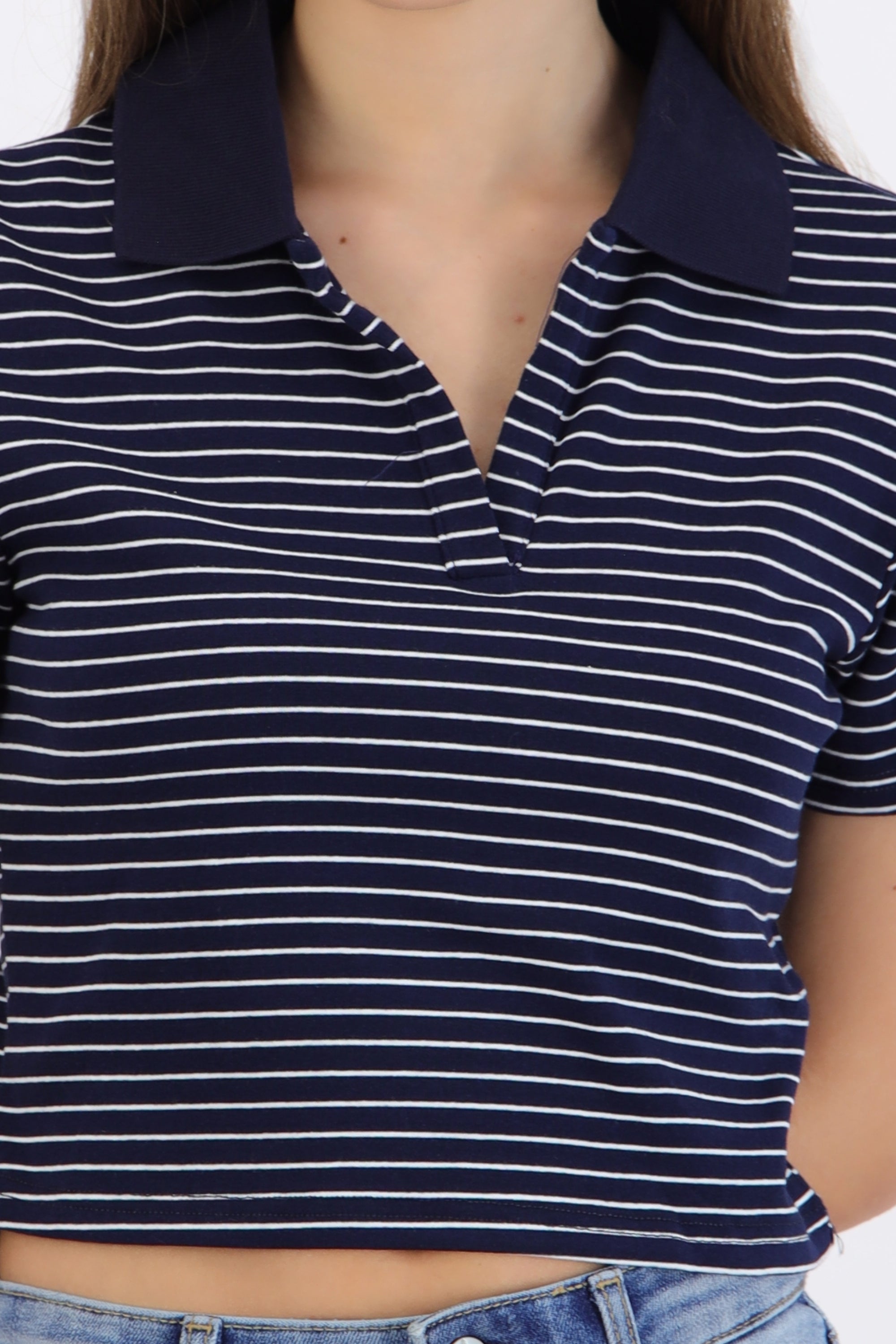Top polo rayas delgadas