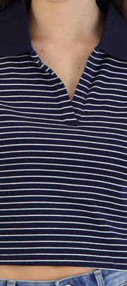 Top polo rayas delgadas