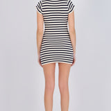 Vestido mini rayas cuello redondo