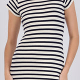 Vestido mini rayas cuello redondo