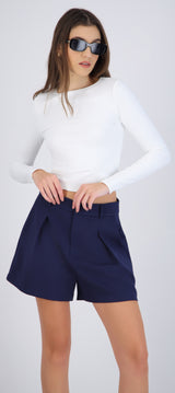 Top básico crop manga larga