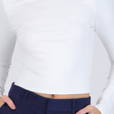 Top básico crop manga larga