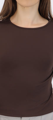Top básico crop manga larga