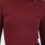 Top básico crop manga larga