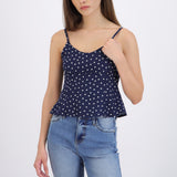 Top de tirantes polka dots