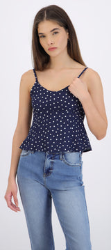 Top de tirantes polka dots