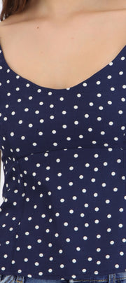 Top de tirantes polka dots
