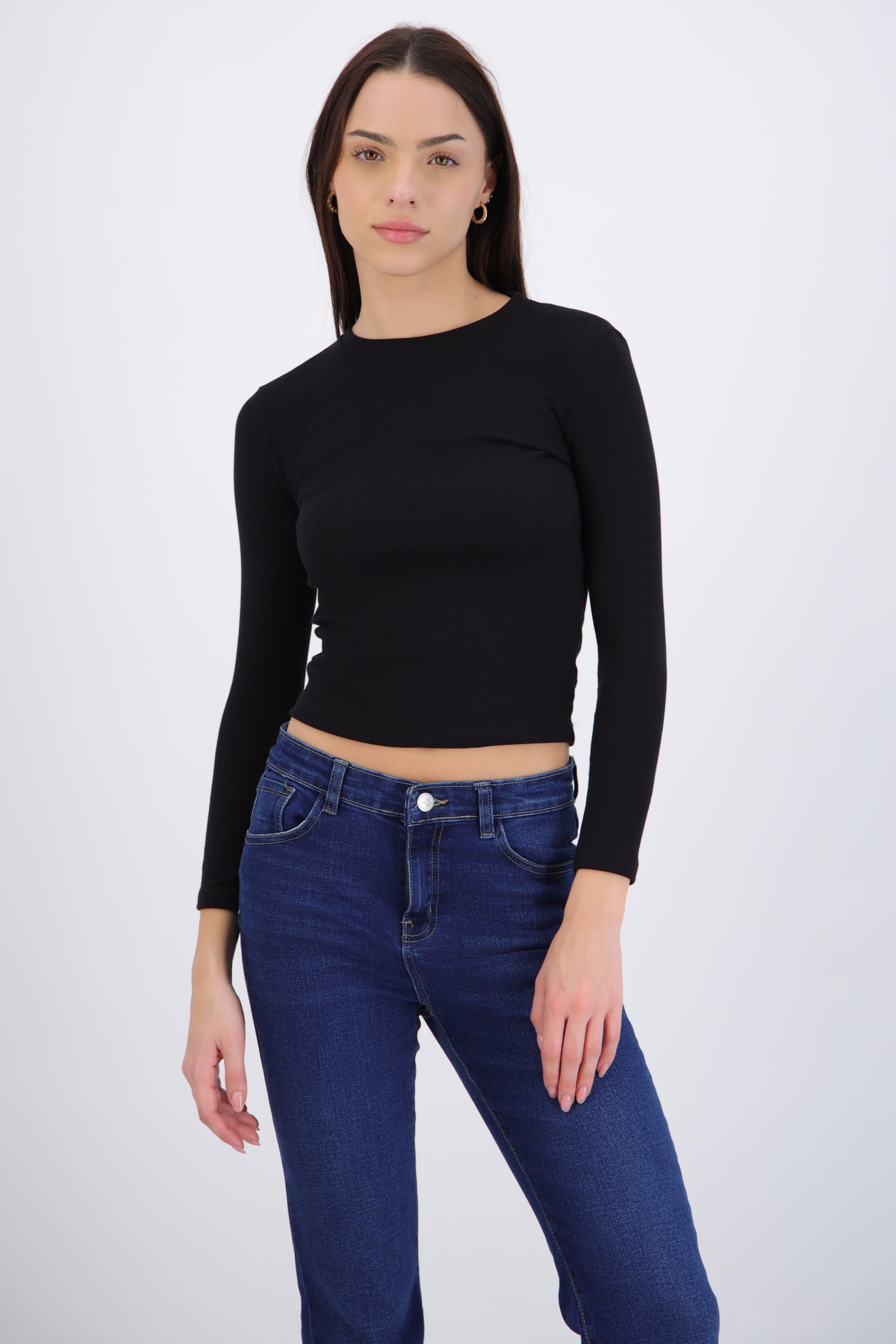 Playera básica manga larga rib