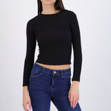 Playera básica manga larga rib