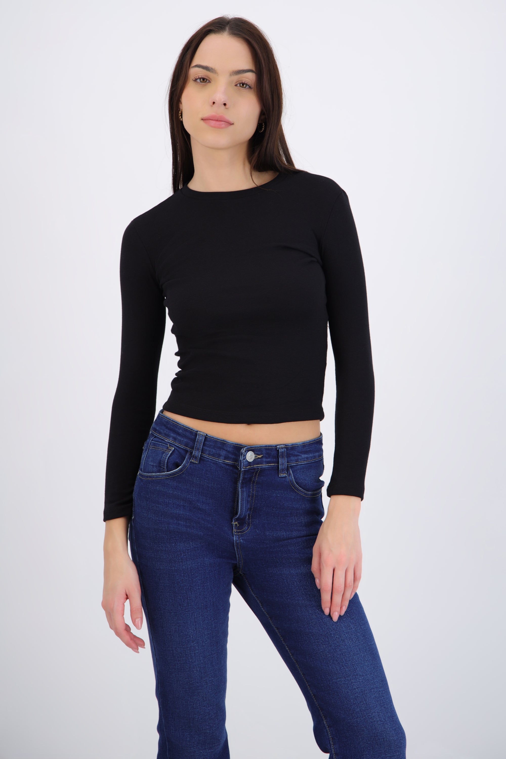 Playera básica manga larga rib